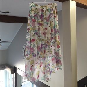 Hi low floral skirt